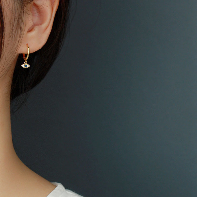 925 Sterling Silver Evil Eye Protection Stud Earrings
