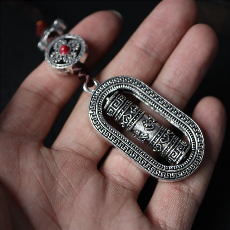 Rotatable Om Mani Padme Hum Prayer Wheel Car Decoration