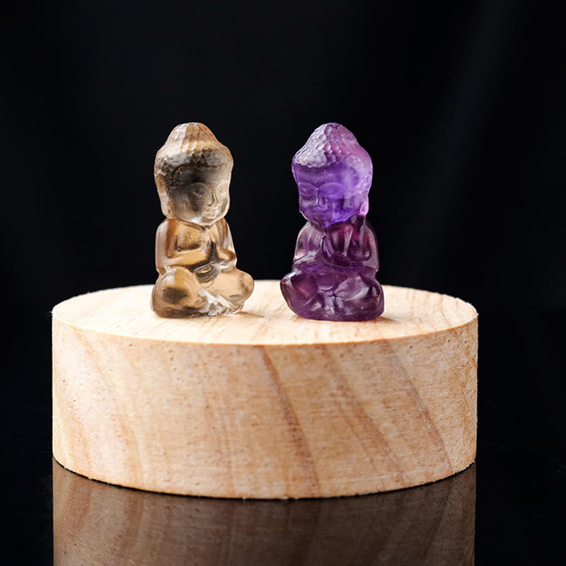 Amethyst Chakra Healing Buddha Necklace Pendant 1.4cm x 2.6cm
