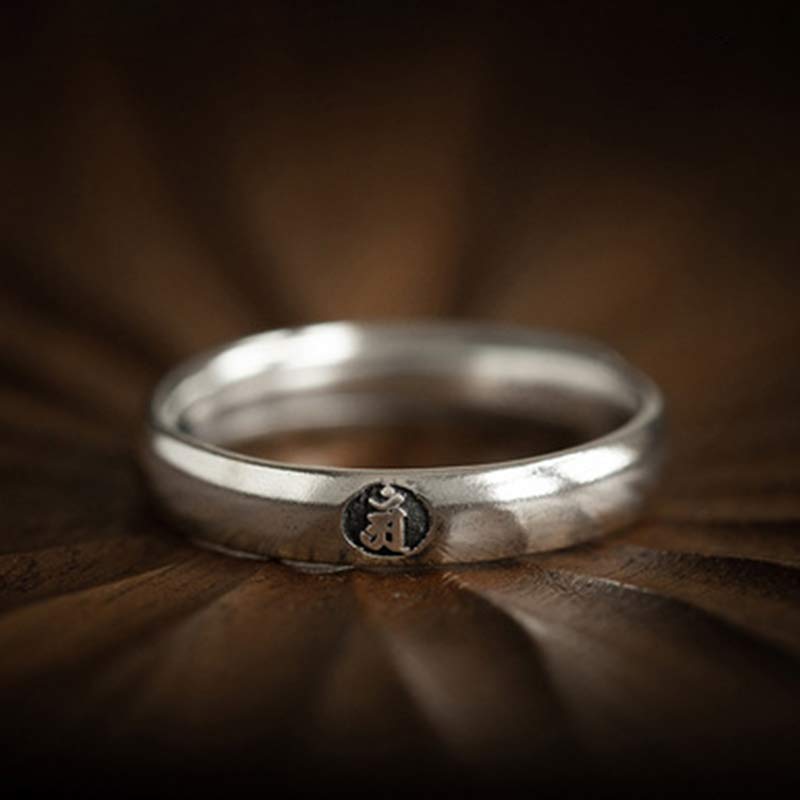 Adjustable 925 Sterling Silver Chinese Zodiac Blessing Ring