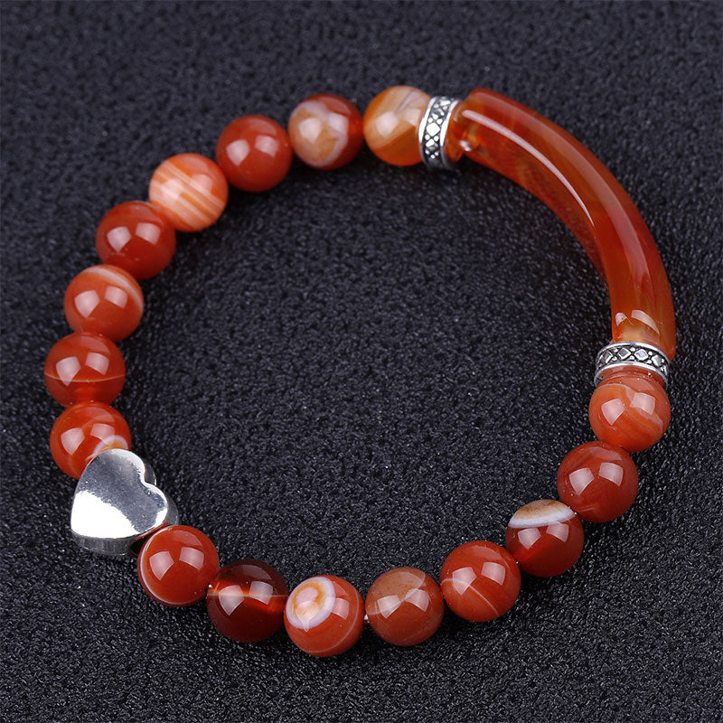 8mm Green Aventurine Heart Bracelet for Luck & Balance