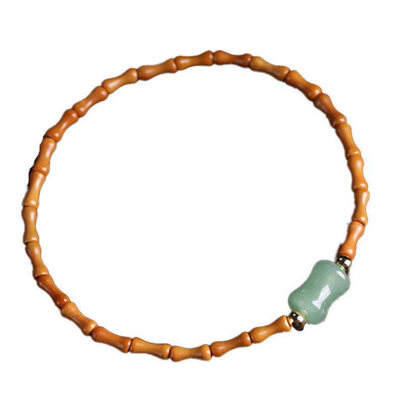 Green Aventurine & Olive Pit Luck Bracelet 14-16cm Wrist