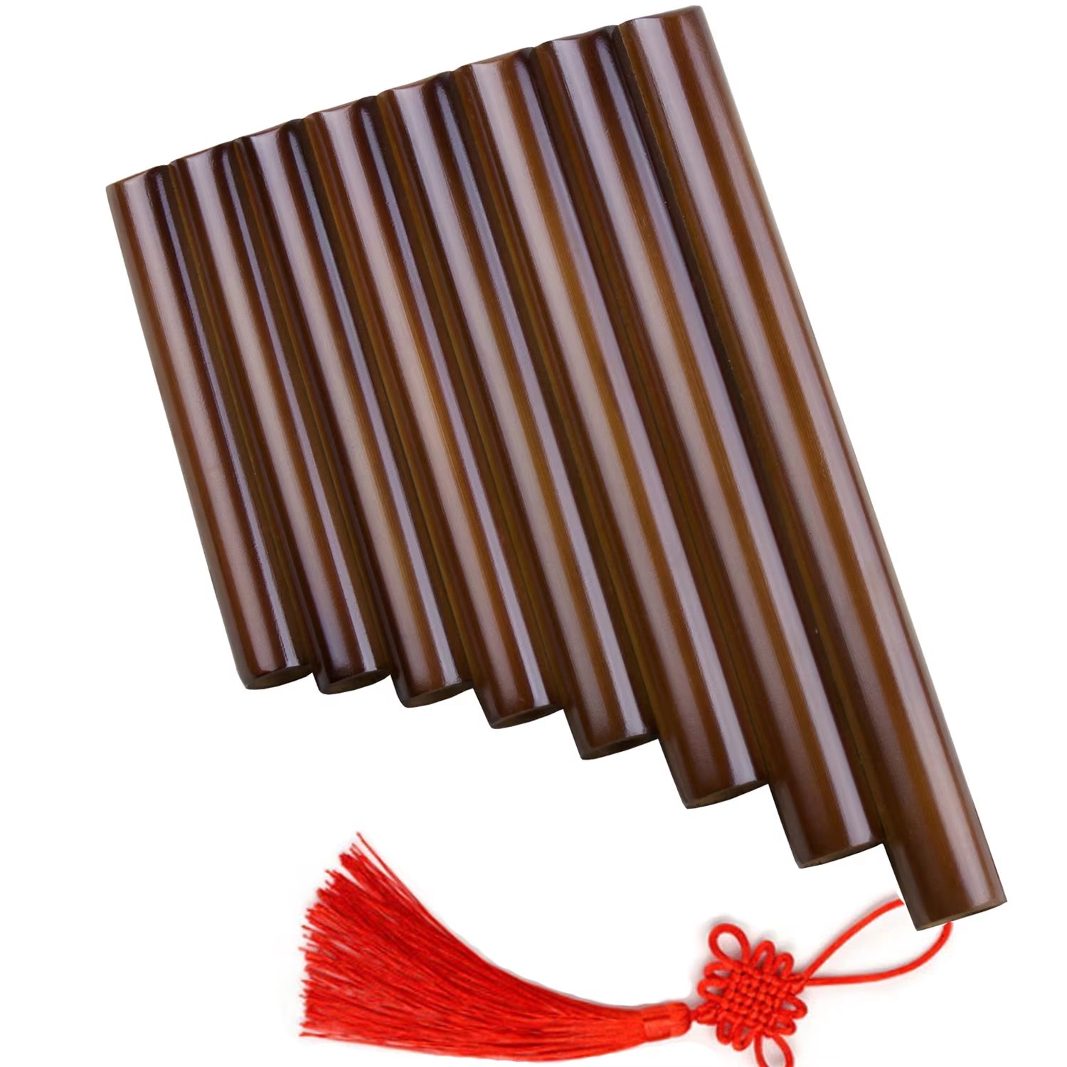 Brown 8 Pipes Pan Flute Small Size Original Color Pan Pipe Chinese Musical Instruments Traditional Handmade Woodwind Instrument