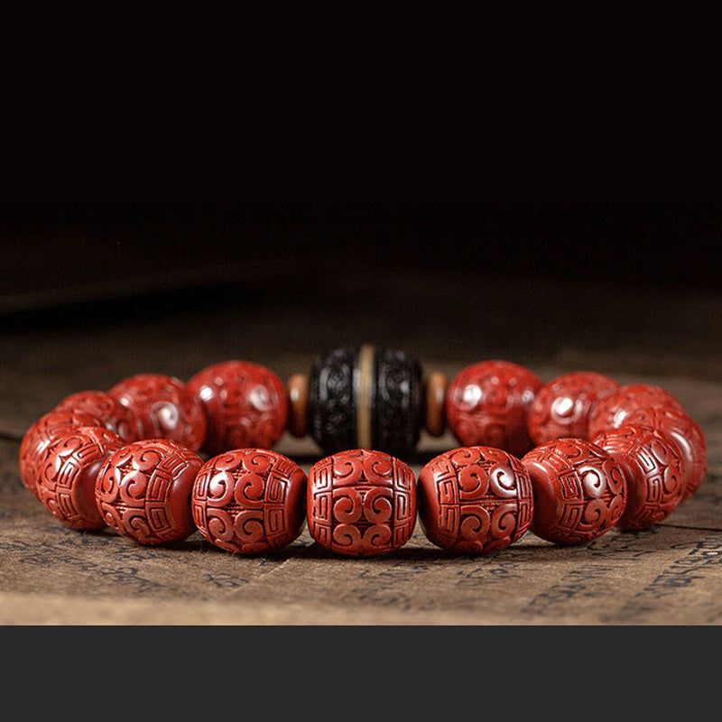 Unisex Cinnabar Ebony Calm Blessing Bracelet