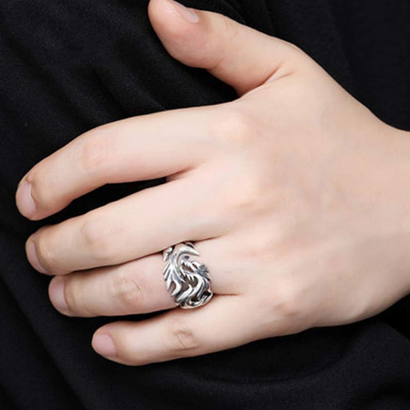 Unisex Dragon Pattern Protection Strength Adjustable Ring