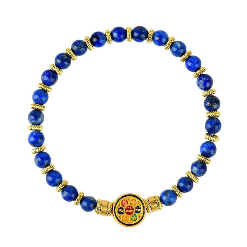 5 mm Lazurit Om Mani Padme Hum Balance-Armband