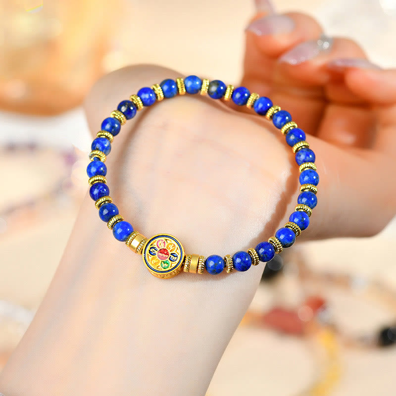 5 mm Lazurit Om Mani Padme Hum Balance-Armband