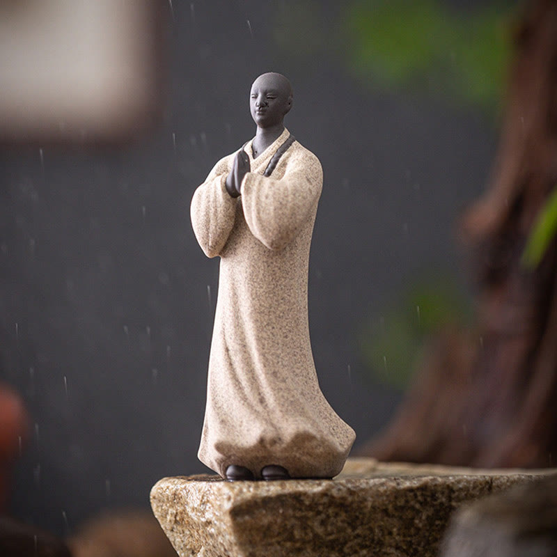 5 x 5 x 13 cm meditierende Buddha-Statue aus Keramik für Gelassenheit