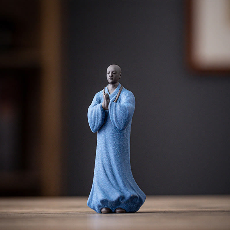 5 x 5 x 13 cm meditierende Buddha-Statue aus Keramik für Gelassenheit