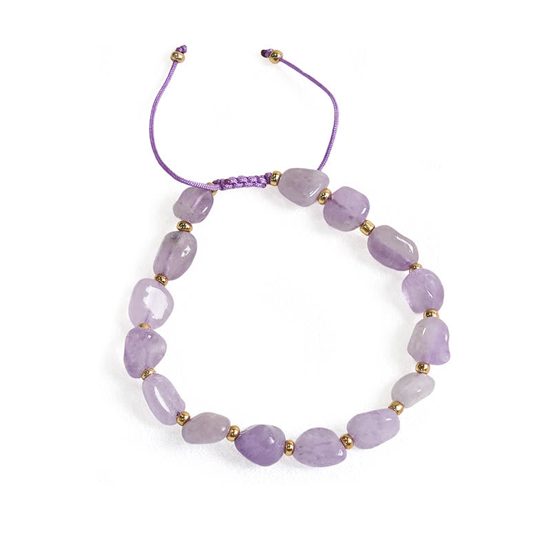 6–10 mm Amethyst-Balance-Armband mit unregelmäßig geformter Schnur