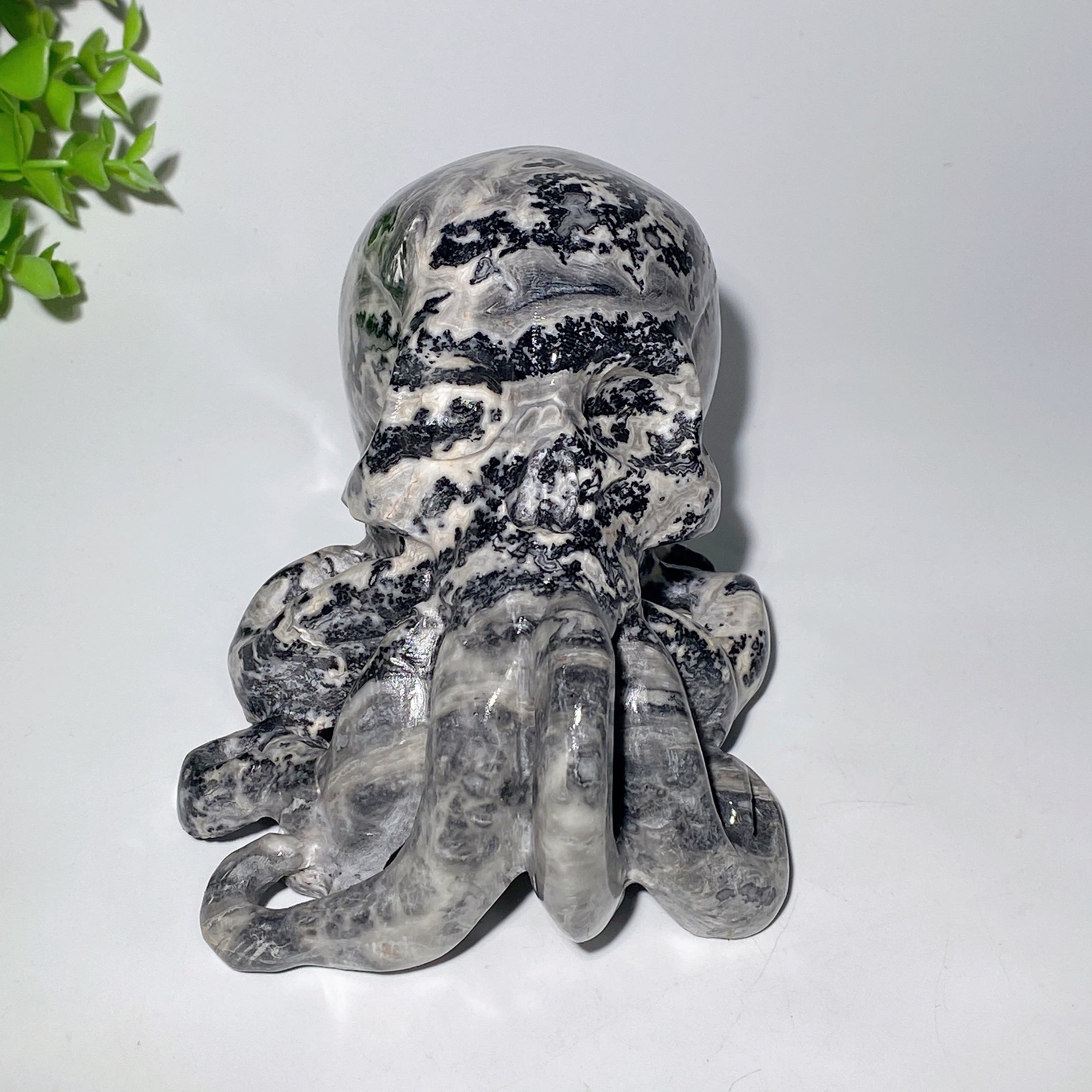 6.2-inch Picasso Stone Octopus Skull Figurine