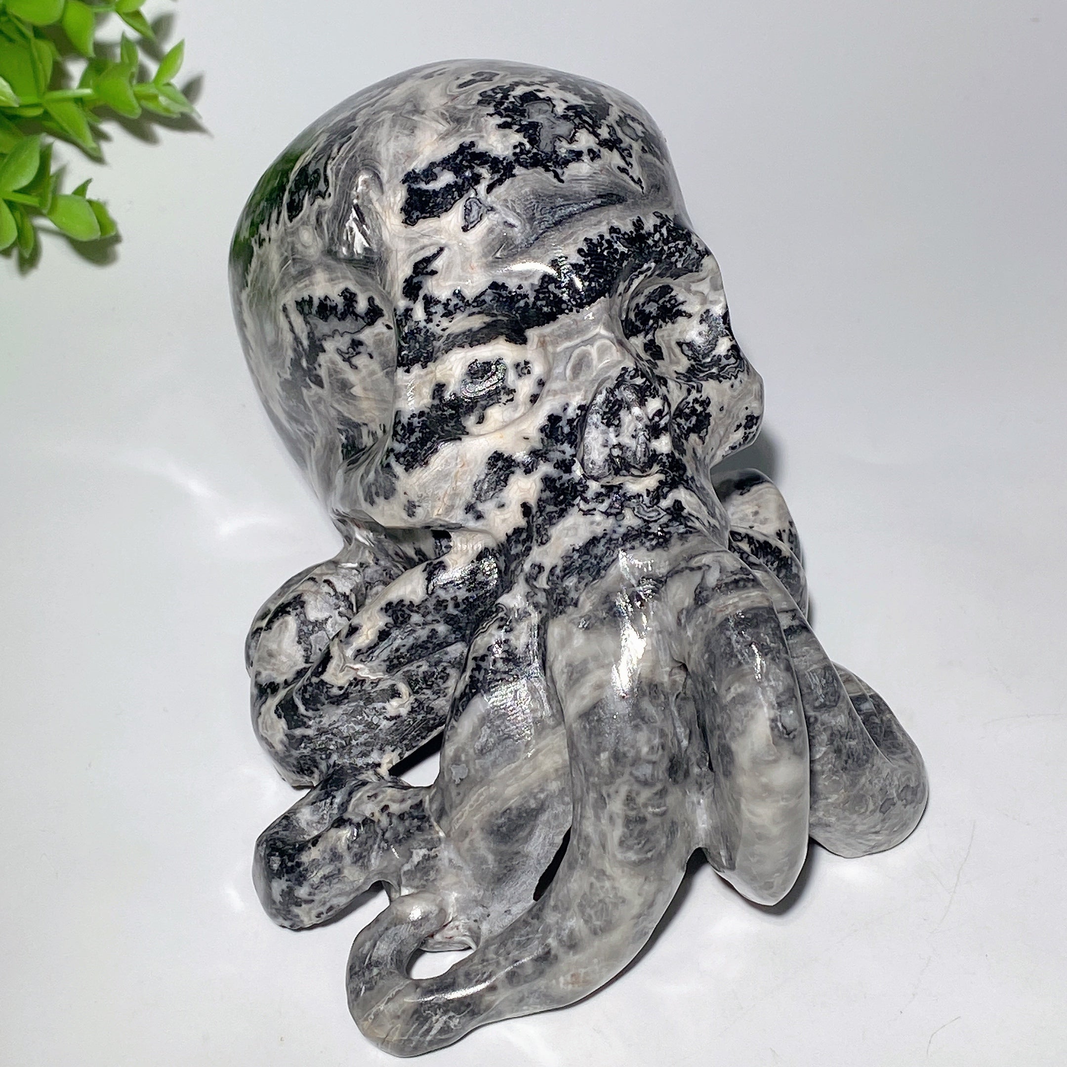 6.2-inch Picasso Stone Octopus Skull Figurine