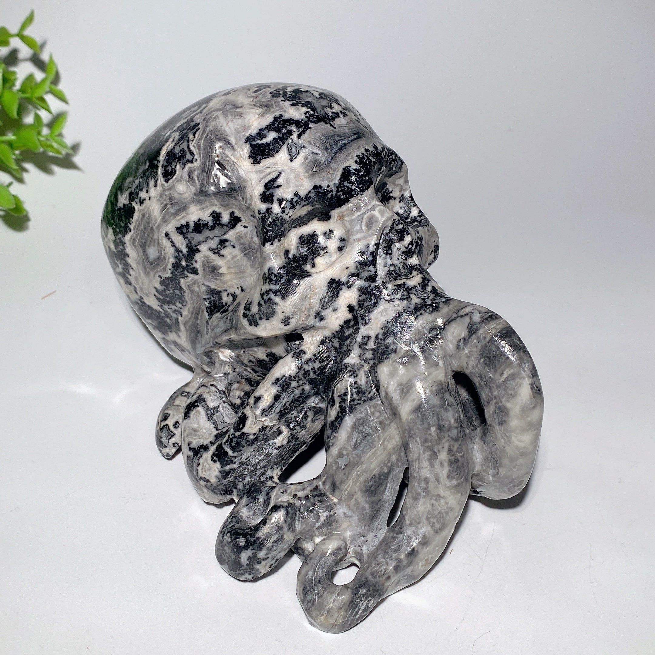 6.2-inch Picasso Stone Octopus Skull Figurine