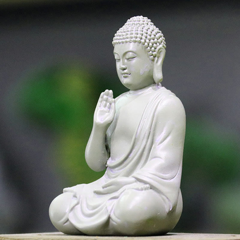 6,2 Zoll große kleine Buddha-Statue aus Harz für Meditation und Mitgefühl