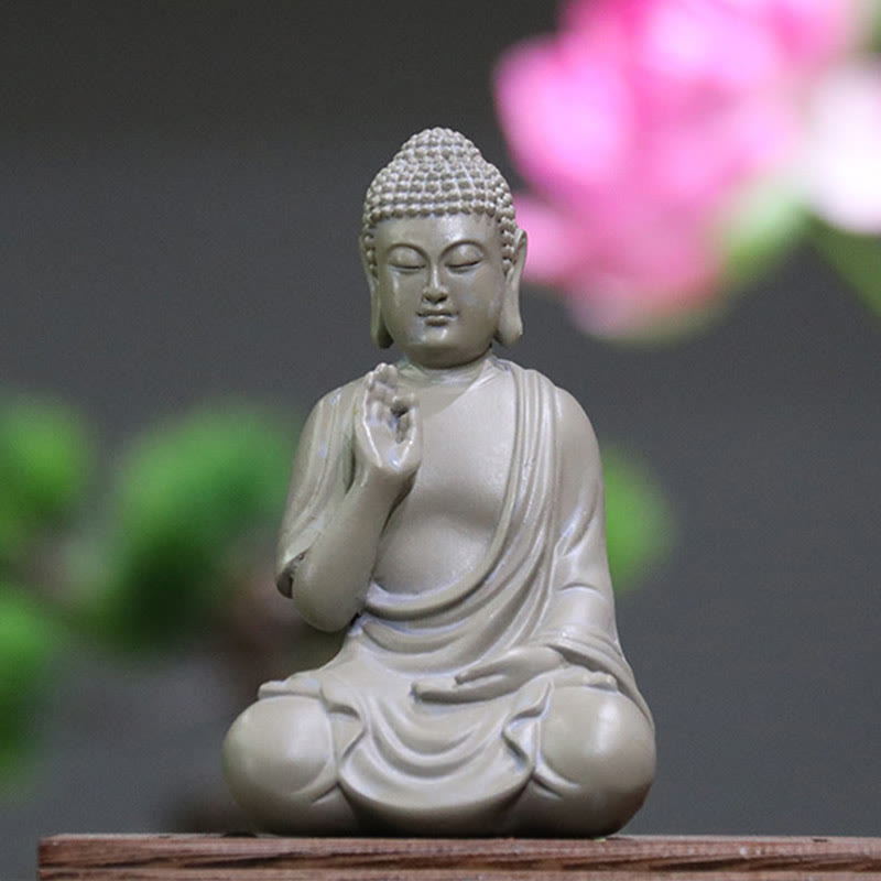 6,2 Zoll große kleine Buddha-Statue aus Harz für Meditation und Mitgefühl