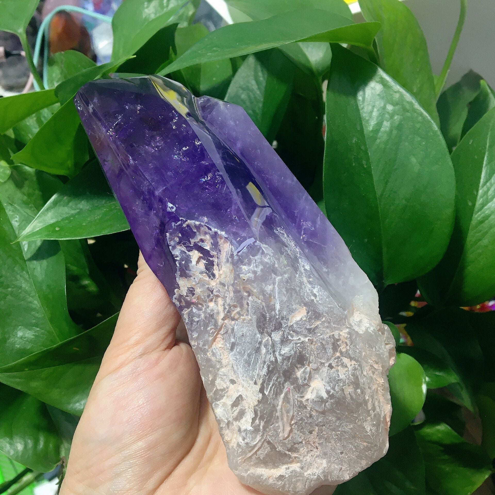 6.5in Dark Purple Amethyst Double Terminated Crystal Point
