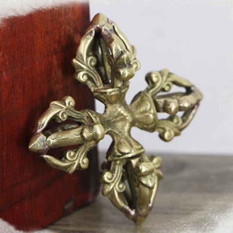 6,7 cm Kupfer Doppel Dorje Vajra spirituelles Kraftritual