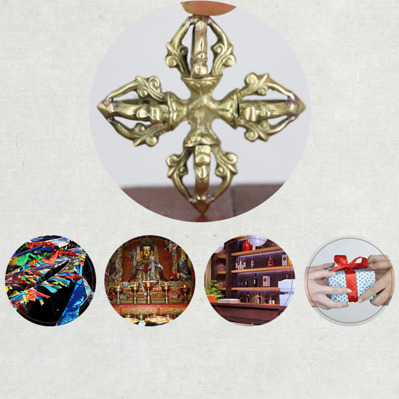 6,7 cm Kupfer Doppel Dorje Vajra spirituelles Kraftritual