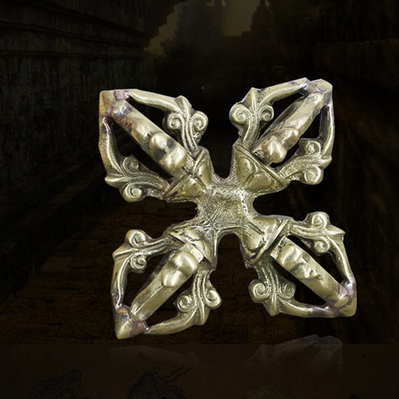 6,7 cm Kupfer Doppel Dorje Vajra spirituelles Kraftritual