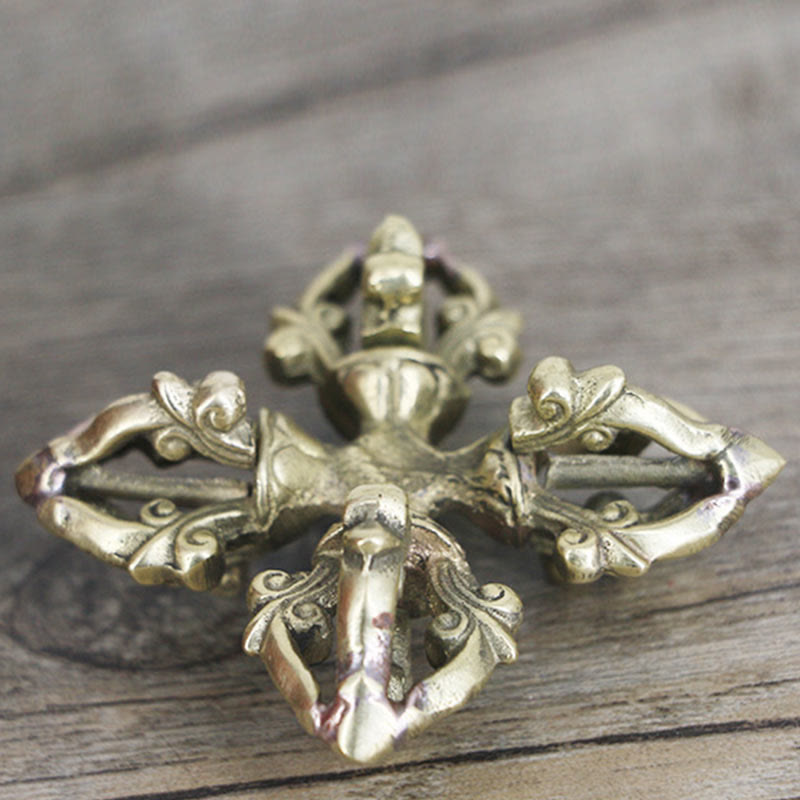 6,7 cm Kupfer Doppel Dorje Vajra spirituelles Kraftritual