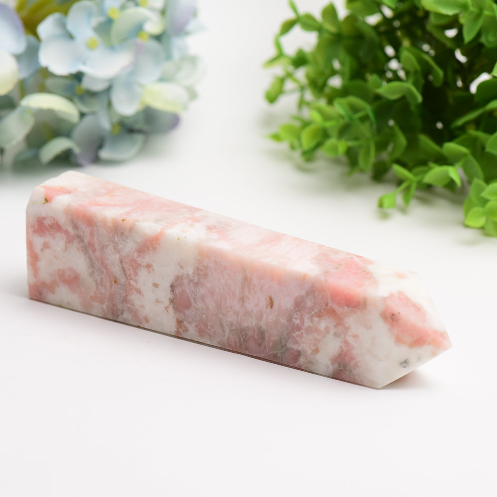 6 bis 8 Zoll großer rosa Jade-Kristallturm für Heilung und Energie