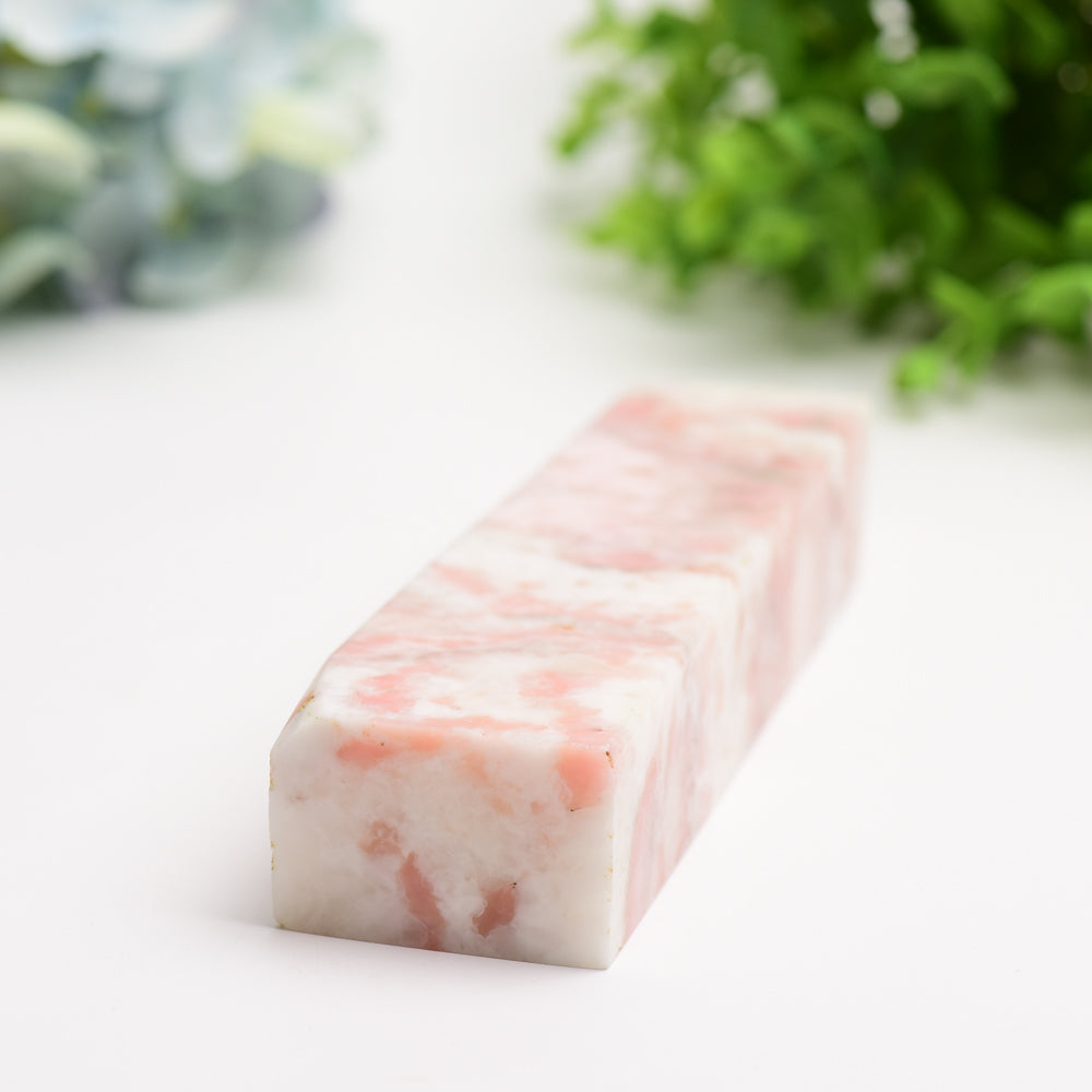 6 bis 8 Zoll großer rosa Jade-Kristallturm für Heilung und Energie