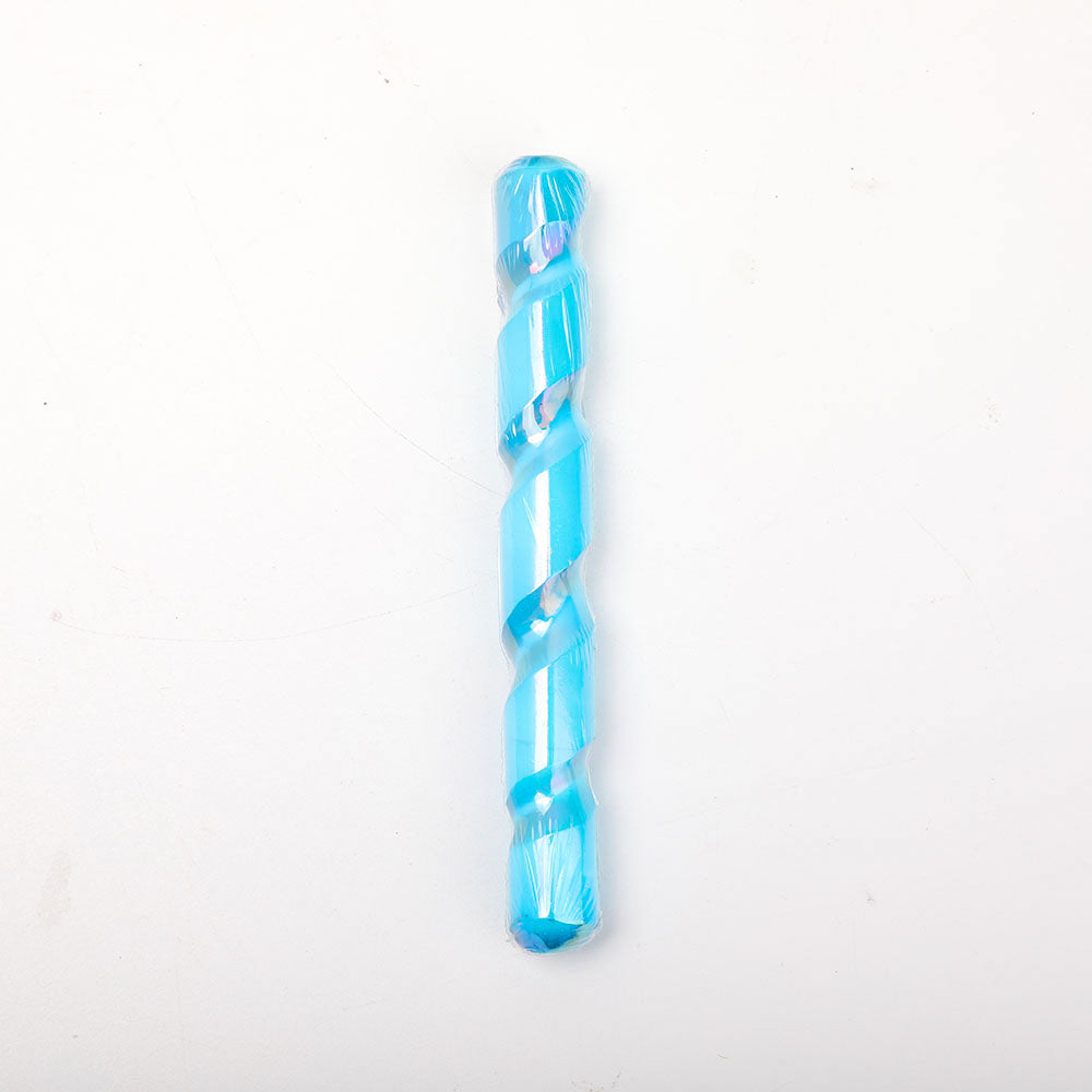 6" Aura Blue Spiral Selenite Crystal Wand Healing Energy