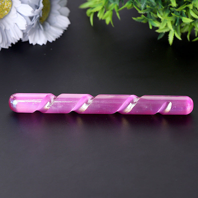 6 inch Aura Angel Selenite Crystal Wand for Meditation