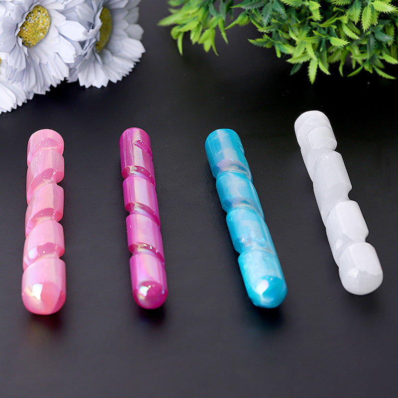 6 inch Aura Angel Selenite Crystal Wand for Meditation
