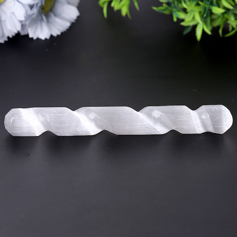 6 inch Aura Angel Selenite Crystal Wand for Meditation