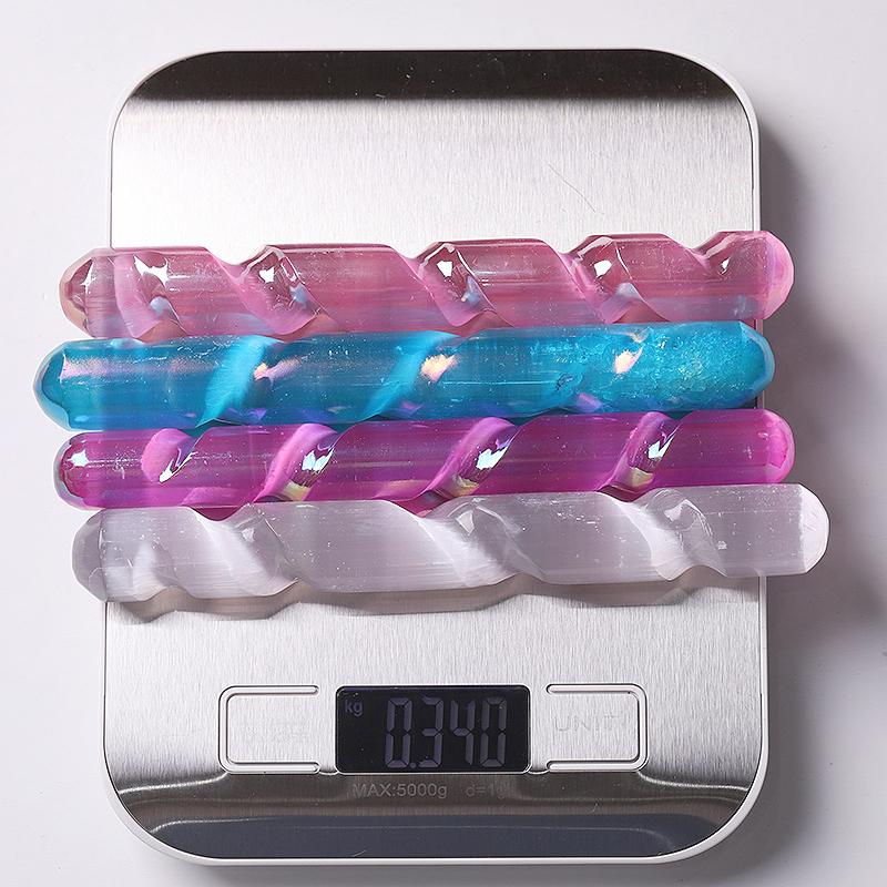 6 Zoll Aura Selenit Kristallstab für Klarheit und Frieden