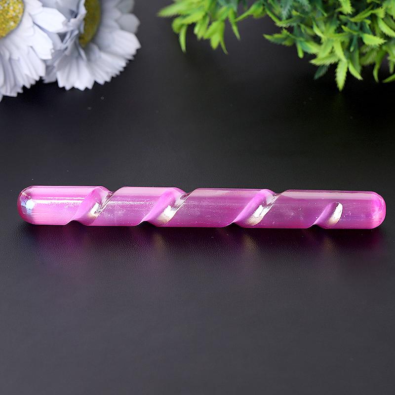 6 Zoll Aura Selenit Kristallstab für Klarheit und Frieden