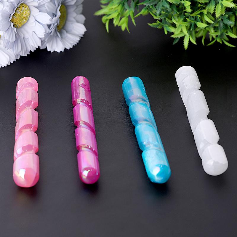 6 Zoll Aura Selenit Kristallstab für Klarheit und Frieden