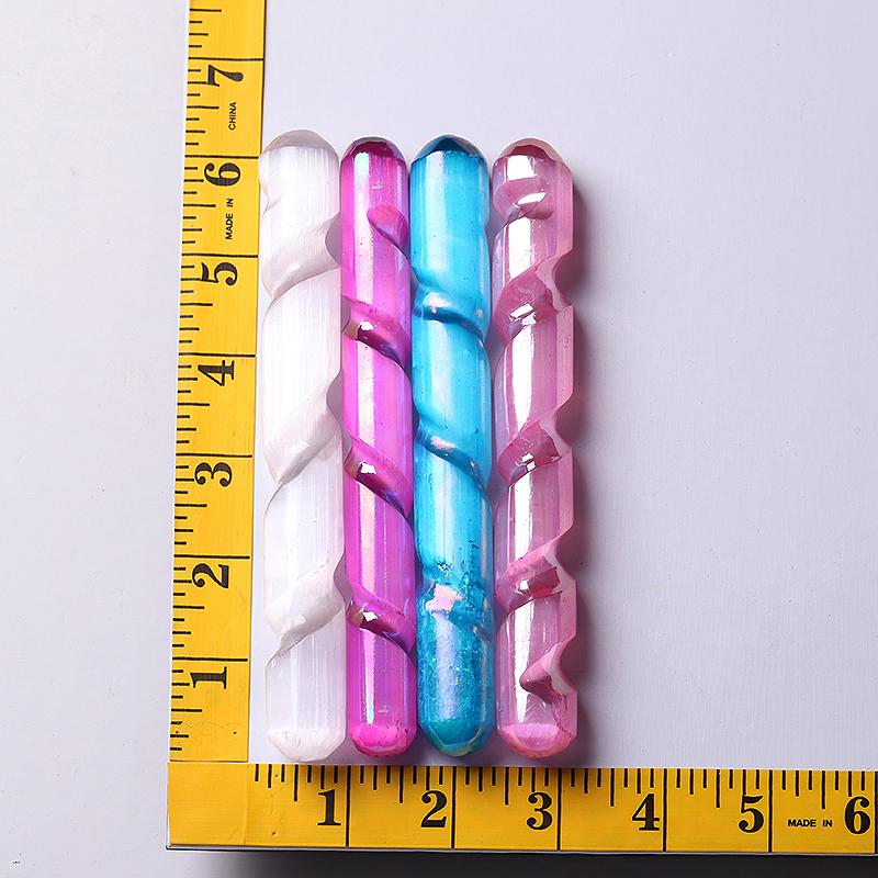 6 Zoll Aura Selenit Kristallstab für Klarheit und Frieden