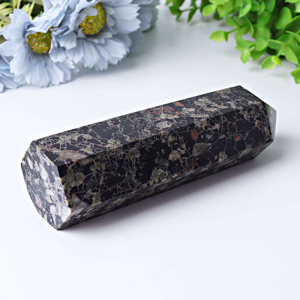6 Inch Plum Blossom Jade Crystal Tower for Healing