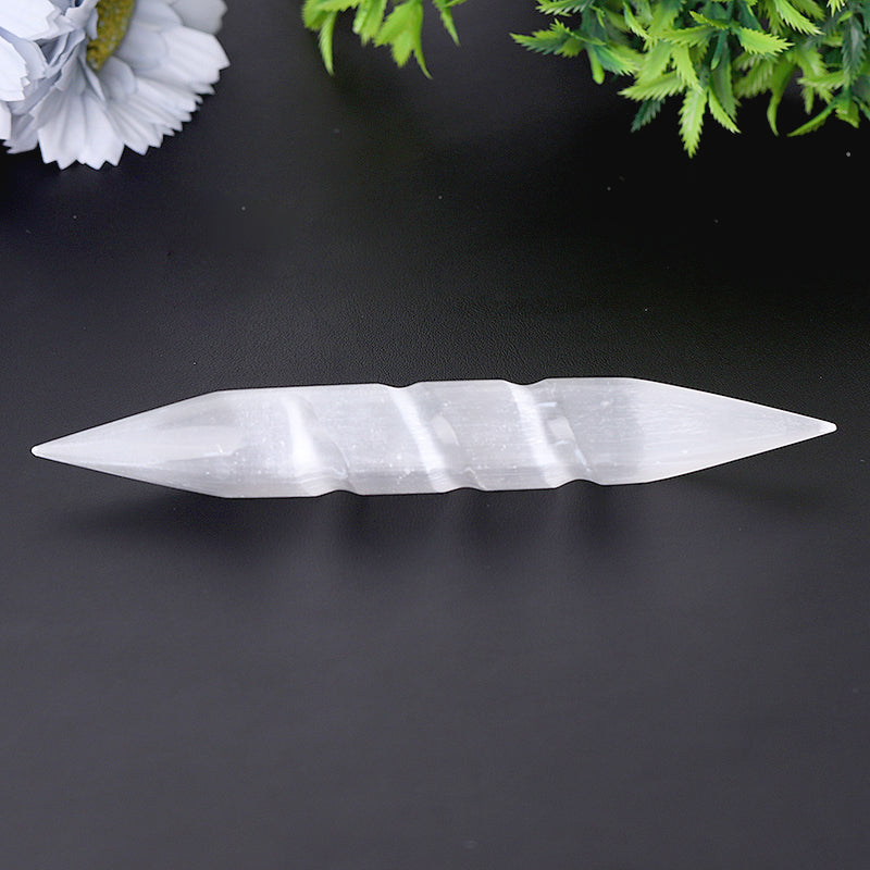 6 inch Spiral Selenite Double Terminated Crystal Wand