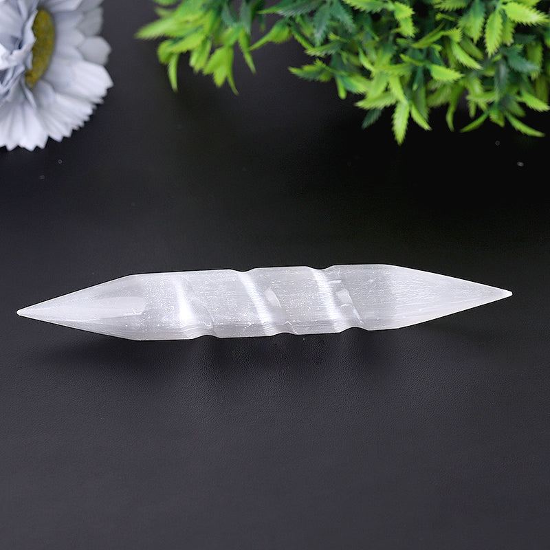 6 inch Spiral Selenite Double Terminated Crystal Wand