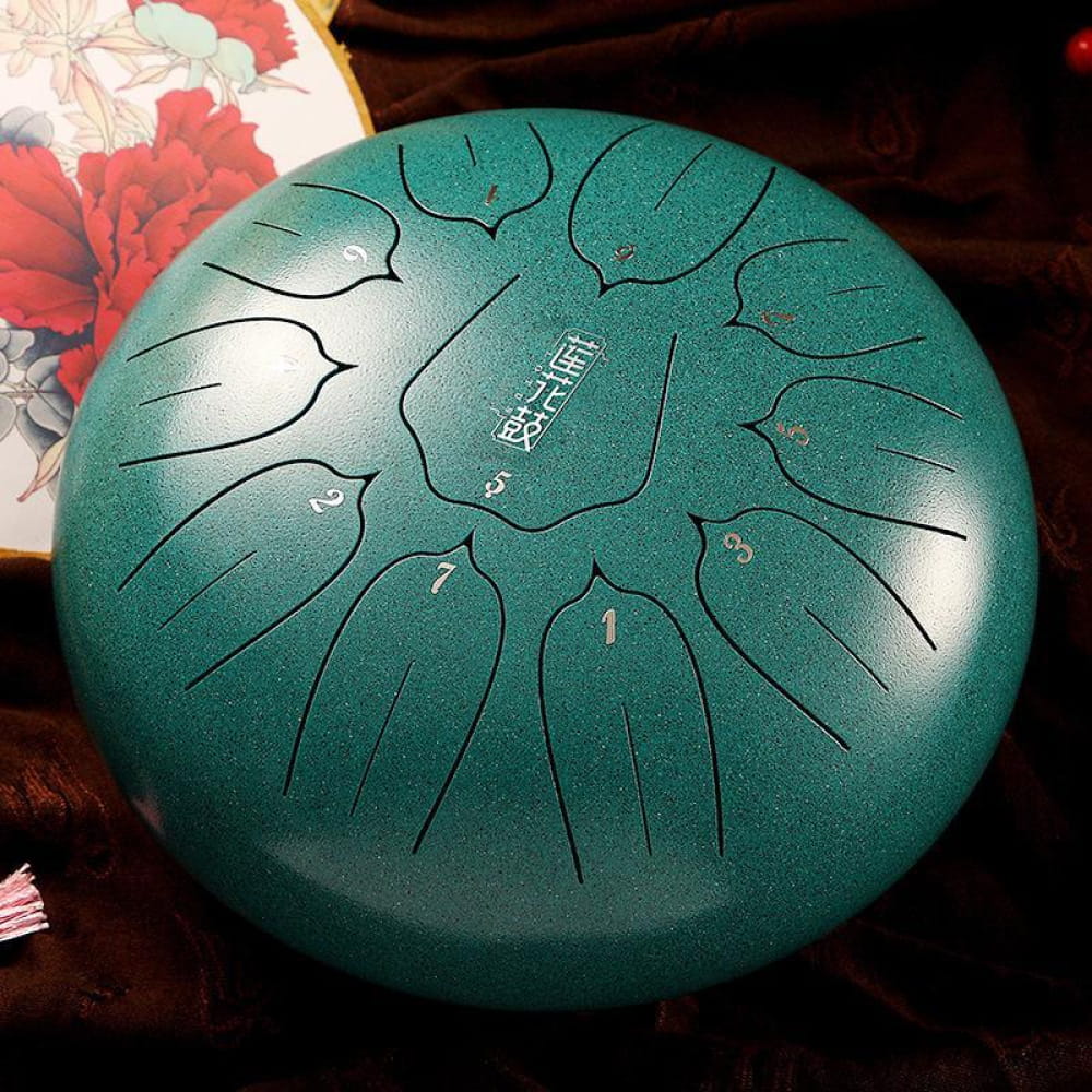 6-Inch Steel Tongue Drum 8 Notes for Beginners & Kids - 12 Inches / 11 Notes / GREEN Musical