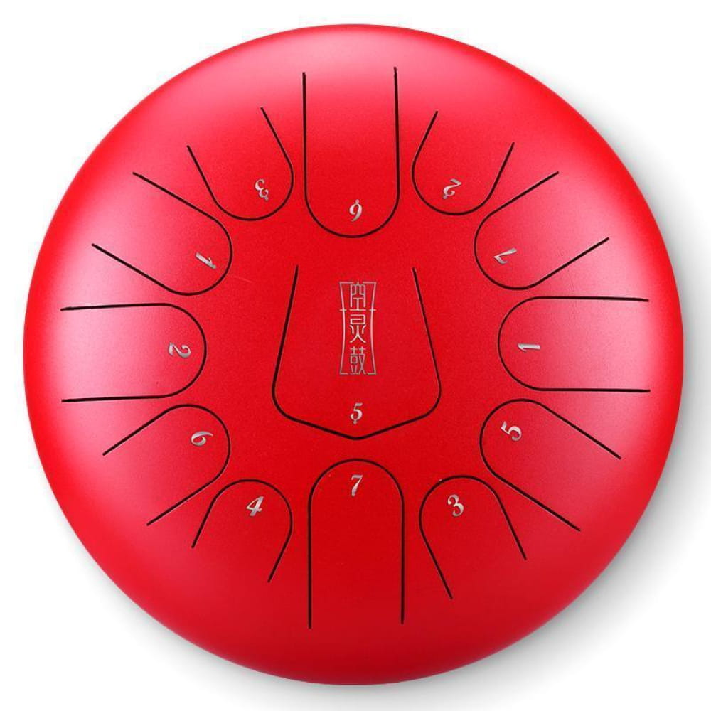 6-Inch Steel Tongue Drum 8 Notes for Beginners & Kids - 12 Inches / 13 Notes / RED Musical