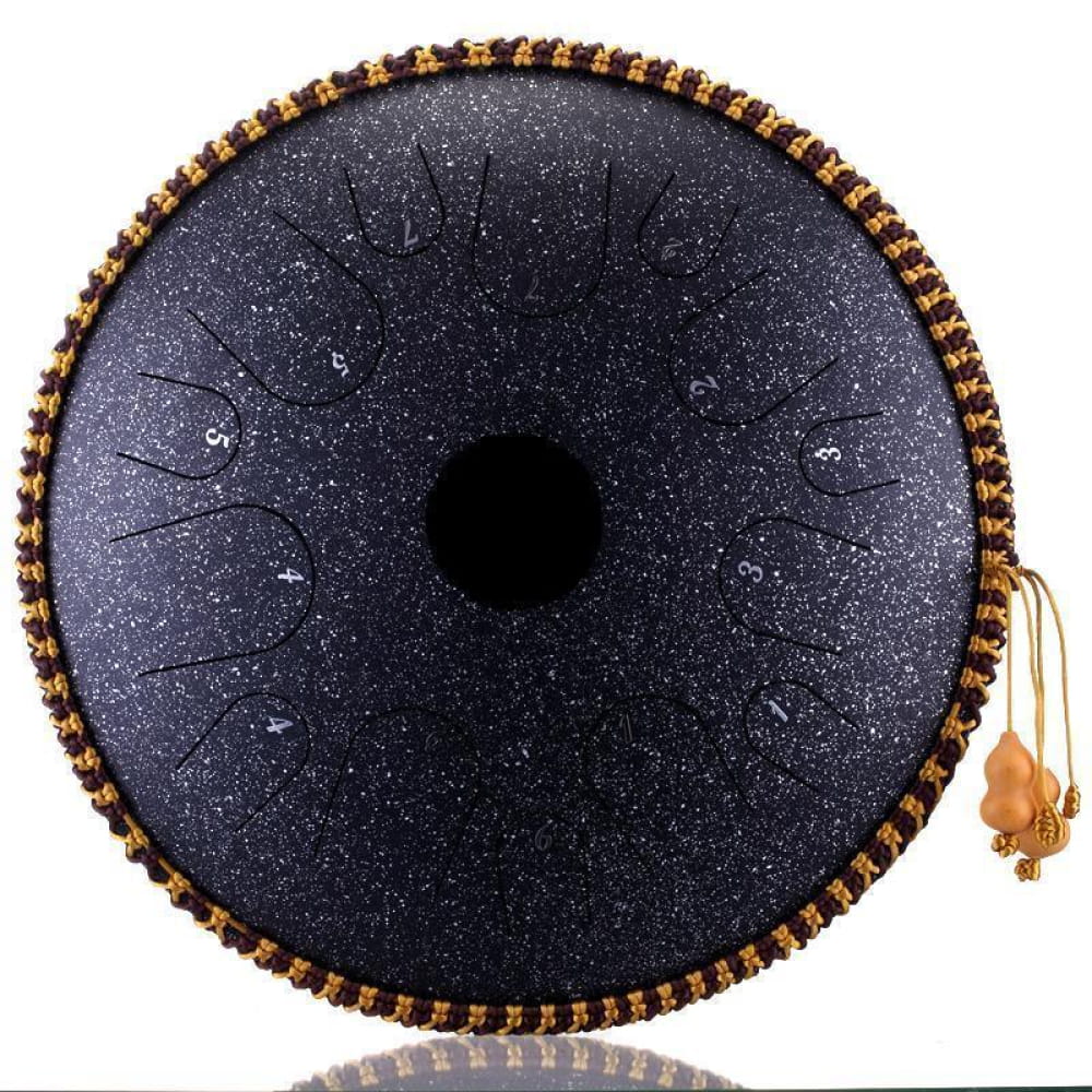 6-Inch Steel Tongue Drum 8 Notes for Beginners & Kids - 16 Inches / 14 Notes / BLACK Musical