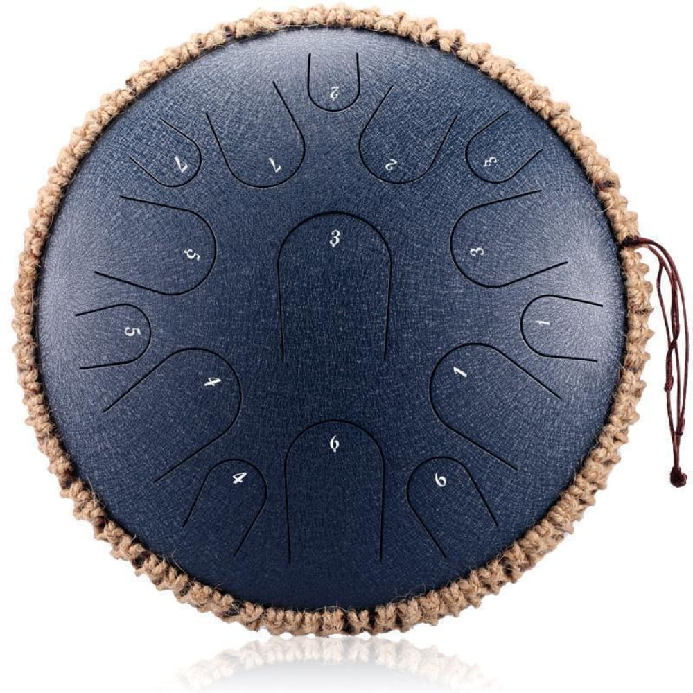 6-Inch Steel Tongue Drum 8 Notes for Beginners & Kids - 16 Inches / 15 Notes / NAVY Musical