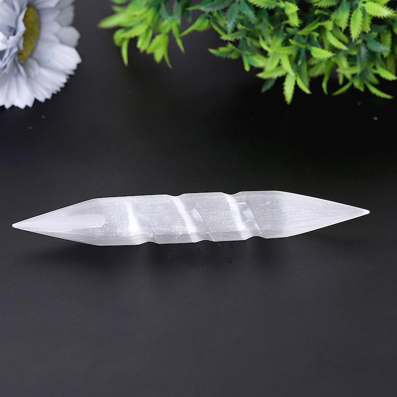 6" Spiralstab aus Selenitkristall mit Doppelenden