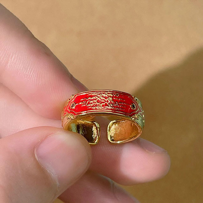 Five Scriptures Copper Healing Ring | Spiritual Balance Energy
