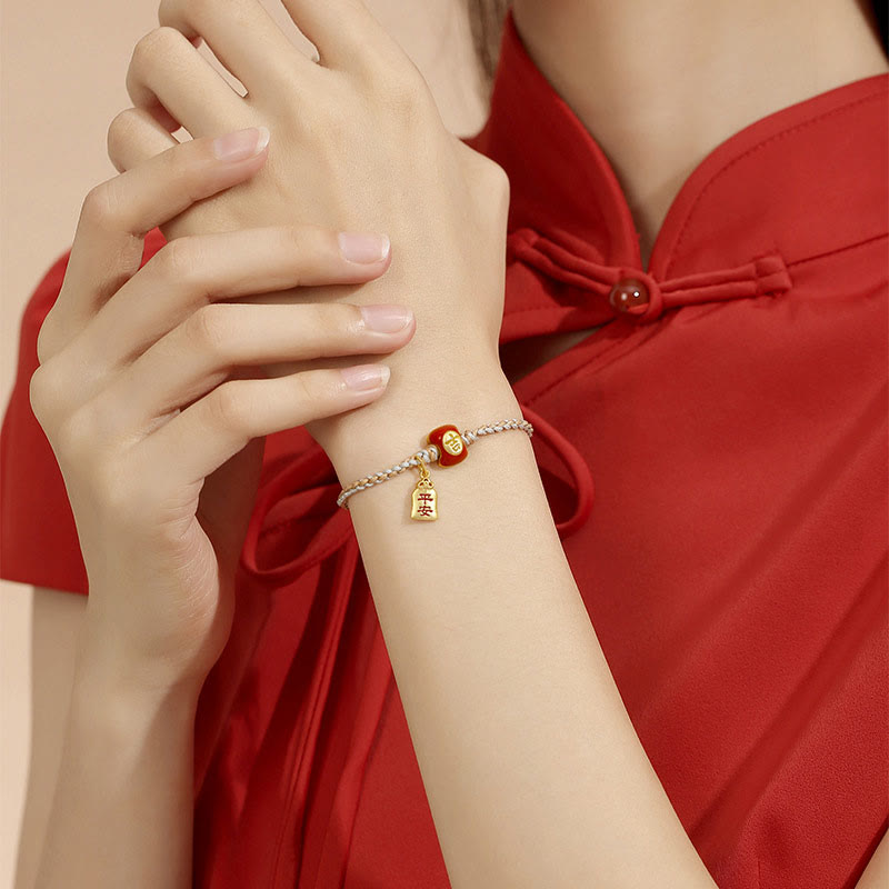 Auspicious Chinese Character Spiritual Bracelet in 925 Silver