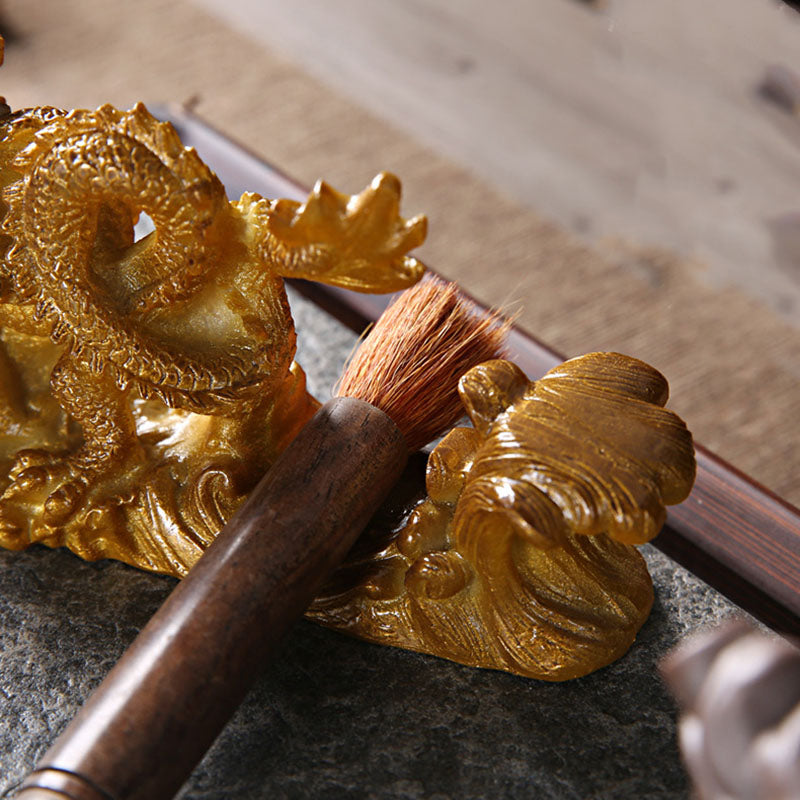 Farbwechselnde chinesische Drachenfigur aus Kunstharz für Glück und Erfolg