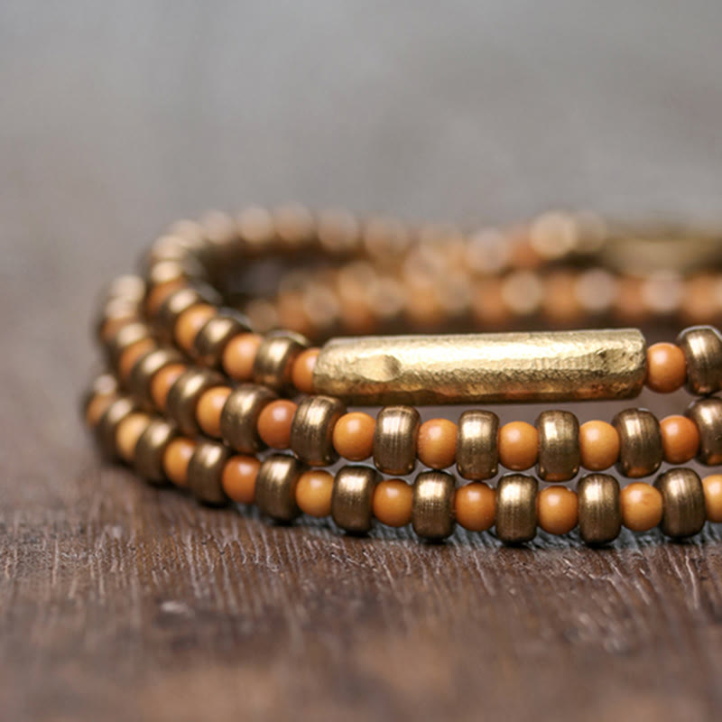 Copper Olive Pit Spiritual Bracelet for Wealth & Balance
