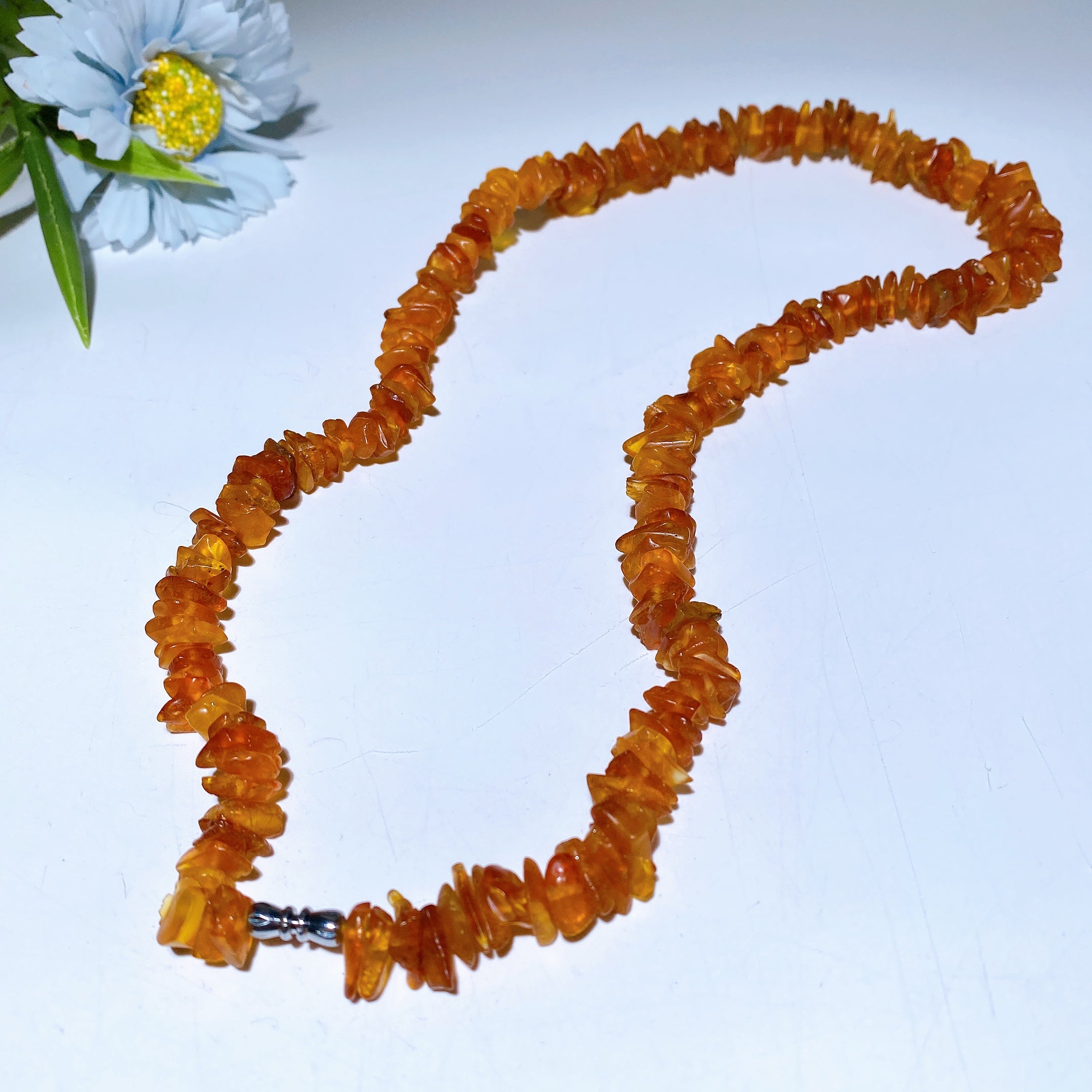 60cm Amber Chip Natural Stone Healing Necklace