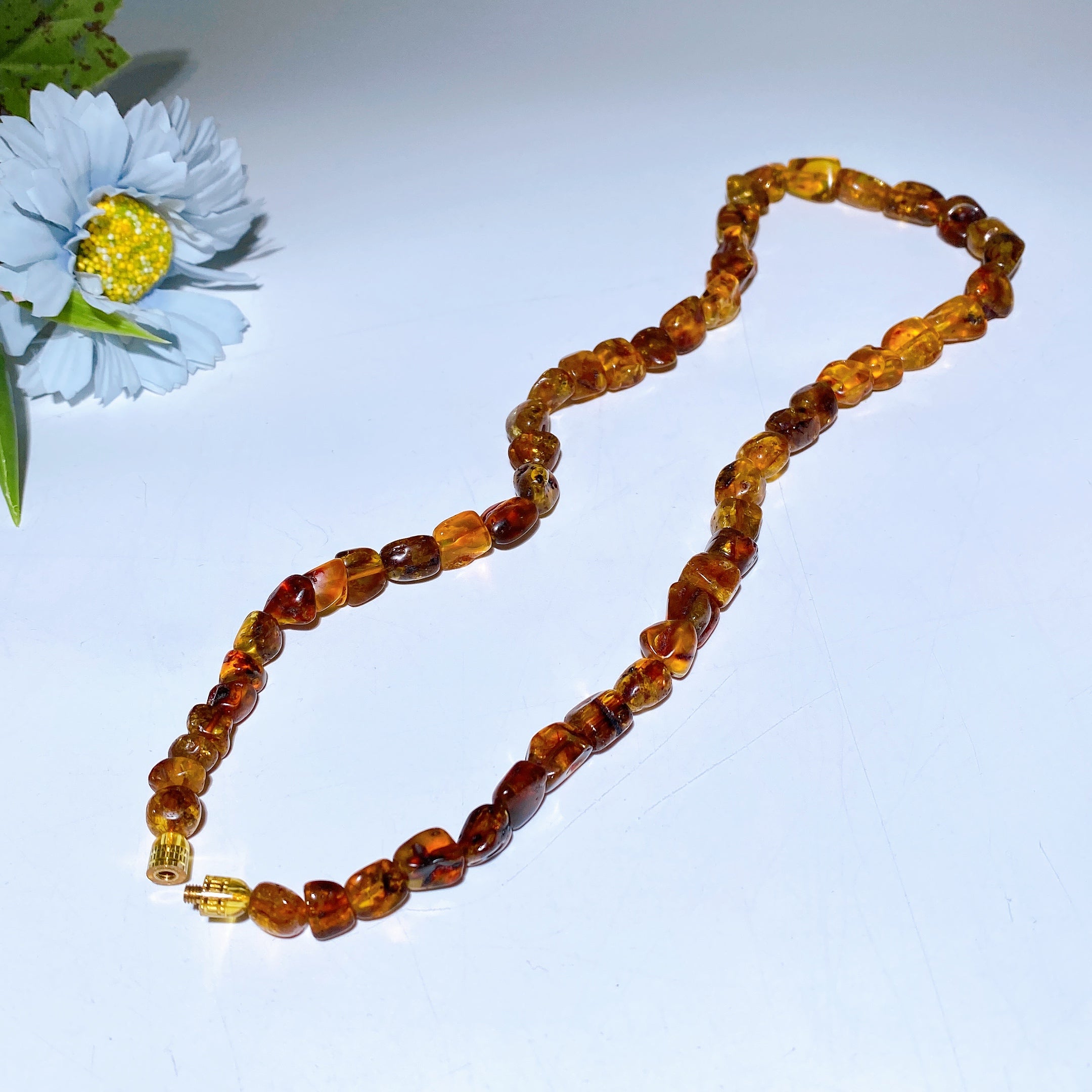 60cm Amber Chip Natural Stone Healing Necklace