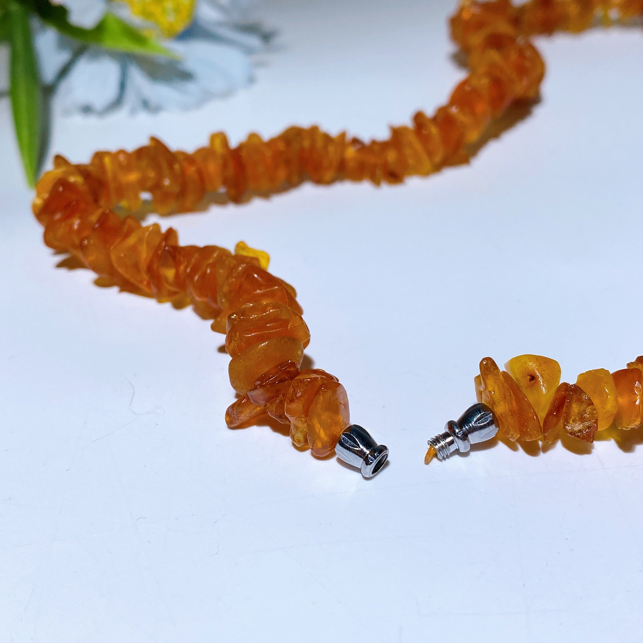 60cm Amber Chip Natural Stone Healing Necklace
