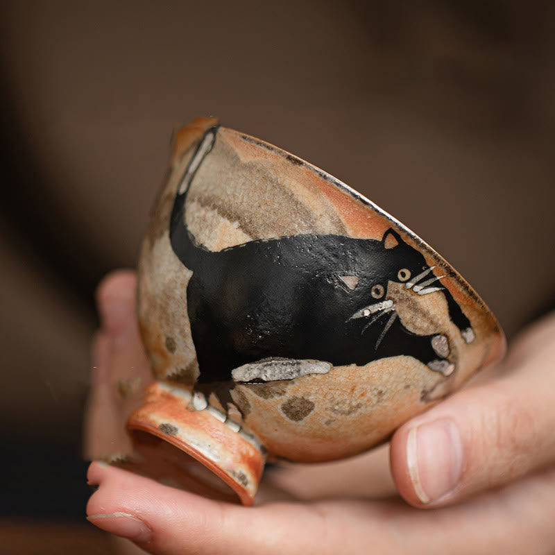 60 ml Keramik-Katzen-Teetasse für Zen-Dekor &amp; Meditation